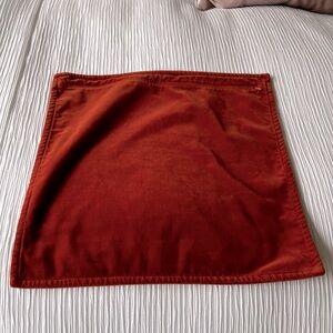 Used Velvet Pottery Barn pillow cover.        20x 20 cover only Burnt Orange